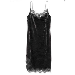 H&M velvet and lace slip on dress